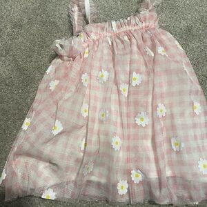 Cat & Jack Pink Gingham Dress with Daisy Print
